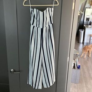 Strapless striped jumpsuit